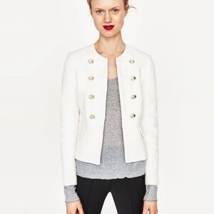 Zara Military white blazer size L